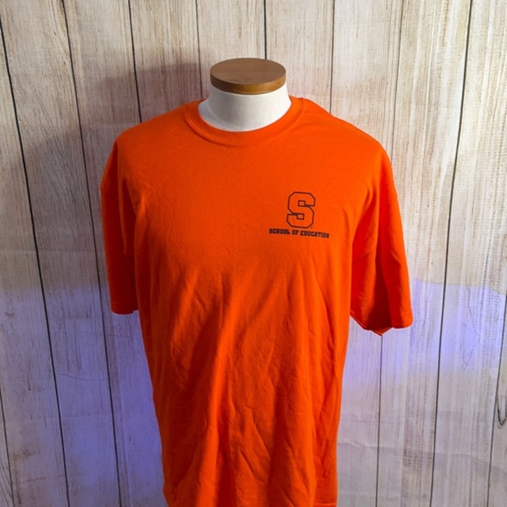 Men’s Real Educators Wear Orange shirt size 2XL